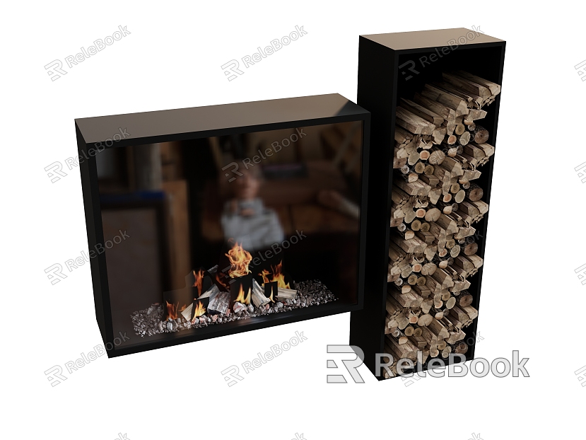 firewood flame fireplace model