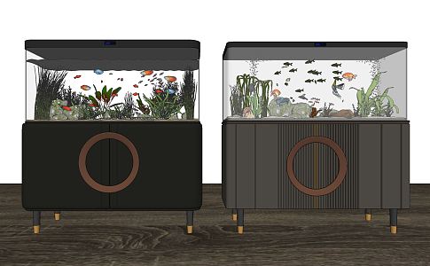 modern fish tank aquarium 3d model