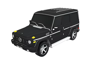 Black Mercedes G Class SUV With Silver Wheels And Yellow Accents 3d model