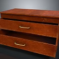Vintage Wooden Chest of Drawers With Brass Handles and Open Drawers