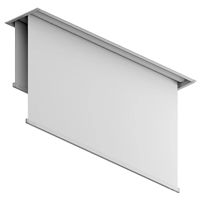 Modern White Curtain Roller Blind With Smooth Surface For Home Interior Decor 3d model