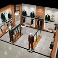 Men's Clothing Store Interior With Suits Display Racks And Fashion Mannequins