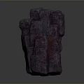 Wood Stone Sculpture With Natural Texture And Stacked Structure For Interior Decor