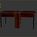 Red Wooden Table With Rectangular Top Smooth Surface Sturdy Legs And Classic Design
