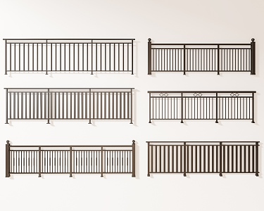 Modern Guardrail Iron Railing Fence Handrail Balcony Guardrail Balcony Guardrail Balcony Railing 3d model