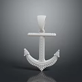 Elegant Silver Anchor Pendant With Sparkling Diamond Accents For Fashion Jewelry Accessory