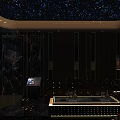 Elegant KTV Lounge With Starry Sky Ceiling Large Screens And Comfortable Seats 3d model