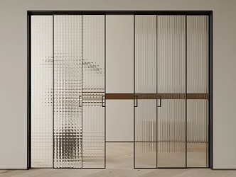 Changhong glass sliding door frosted glass door potted sliding door swing door sliding door single door 3d model