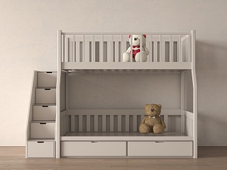 Modern children in and out of bed 3d model