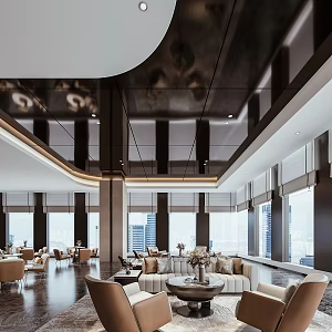 Light Luxury Recreation Area Reception Area 3d model