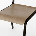 Minimalist Modern Dining Chair With Black Metal Frame And Light Wood Seat Backrest Design