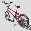 Red BMX Bicycle with Black Handlebars Black Seat and Large Wheels
