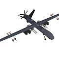 Modern Military Drone Weapon System Featuring Long Range Surveillance And Strike Capabilities 3d model
