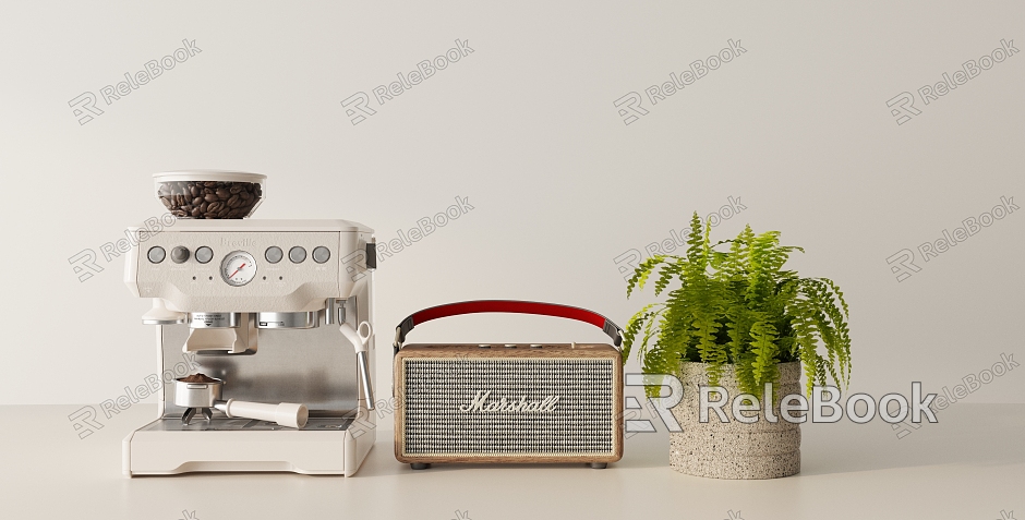 Modern coffee machine decoration combination model