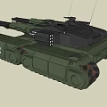 Green Armored Military Tank With Number 32 And Detailed Components