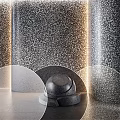 Gray Speckled Texture Cylindrical Components With Semi Circular Spherical Shapes And Light Effects