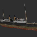 Classic Sailing Ship With Black White Hull Red Bottom And Two Masts 3d model