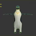 Penguin Plush Toy With Blue Head Yellow Chest And Open Wings Standing