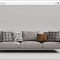 Modern three-seat sofa multiplayer sofa 3d model