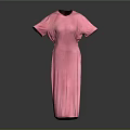Pink Short Sleeved Pleated Elegant Fashionable Summer Dress Design Style