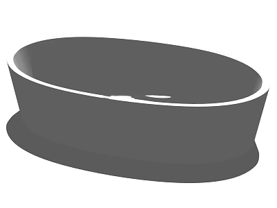 Modern Freestanding Oval Shaped Gray Bathtub With Sleek Base Design 3d model