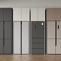Modern Refrigerator Freezer Units With Various Color Finishes In Kitchen Cabinet Design