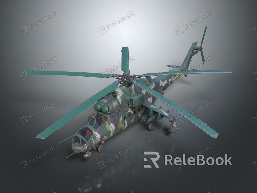 Modern Helicopter Gunship Helicopter Aircraft Gunship Combat Helicopter model