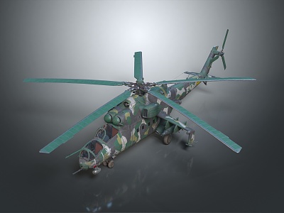 Modern Helicopter Gunship Helicopter Aircraft Gunship Combat Helicopter 3d model