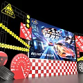 Racing Themed Photo Spot Featuring Revenge Rush Billboard Caution Tape Tire And Speedometer