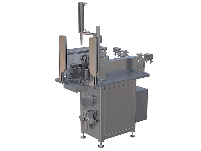 Stainless Steel Industrial Equipment With Automated Mechanical Parts And Control Panel 3d model