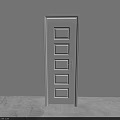White Swing Door With Silver Frame And Panel Design For Home Interior