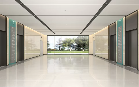 Modern Elevator Hall Light Luxury Elevator Hall Company Elevator Hall Enterprise Elevator Hall Hospital Elevator Hall School Elevator Hall 3d model