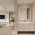Modern Dining Kitchen Interior With White And Green Cabinets Silver Refrigerator Countertop Coffee Maker Vase