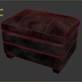 Leather Ottoman With Modern Square Design Stitched Top Smooth Surface And Storage Function 3d model