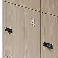 Light Wood Lockers With Numbered Doors Arranged In Multiple Rows