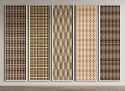 Rattan decorative panel, wall panel, decorative material, background wall, building material, partition 3d model