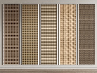 Rattan decorative panel, wall panel, decorative material, background wall, building material, partition 3d model