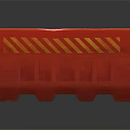 High Visibility Red Traffic Barrier With Yellow Reflective Stripes And Durable Plastic Build