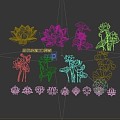 Lotus Line Draft 2D Silhouette 3d model