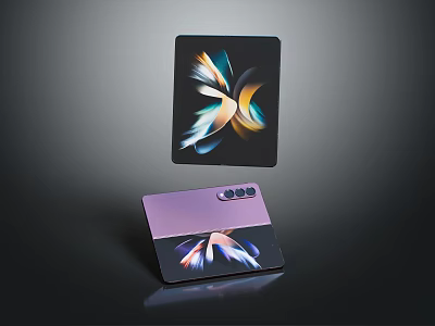 Foldable Smartphone With Dual Screen Design Colorful Display And Triple Camera Module 3d model