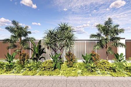 Modern Plant Landscape Shrub Plants Flowers and Plants Flower Border Plants Group Net Red Community Plants Match Underlying Shrubs 3d model