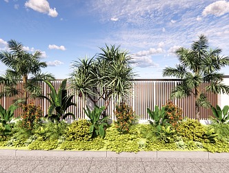 Modern Plant Landscape Shrub Plants Flowers and Plants Flower Border Plants Group Net Red Community Plants Match Underlying Shrubs 3d model