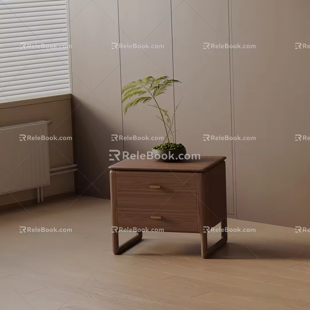 Modern bedside table 3d model