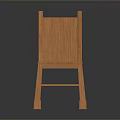 Light Wood Tone Wooden Single Chair With Straight Backrest And Sturdy Structure