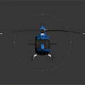 Modern Blue Helicopter With Sleek Rotors And Shiny Fuselage On Reflective Surface