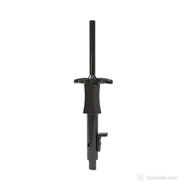 Black Adjustable Metal Tool Pole With Sturdy Handle And Clamp Feature 3d model 
