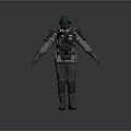 Military Combat Uniform With Helmet Armor Backpack And Tactical Gear
