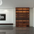 Modern Sleek Glass Wine Cabinet With Warm Ambient Lighting For Minimalist Stylish Living Room