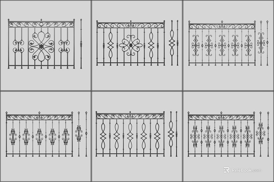 Wrought Iron Fence With Detailed Decorative Patterns And Artistic Ornamental Designs 3d model 