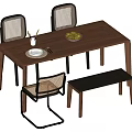 Dining table and chair combination 3d model